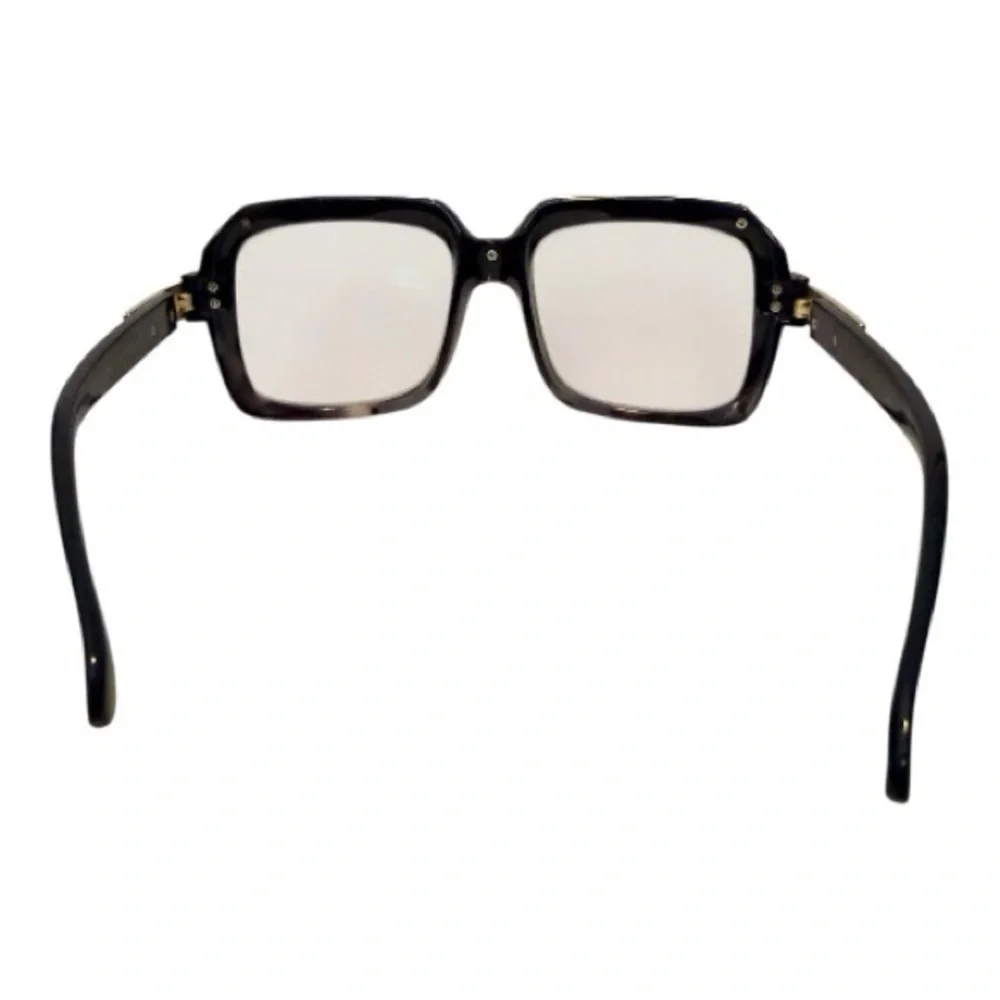✨ Black & Gold Oversized Square Glasses – Statement Frames, Prescription Ready